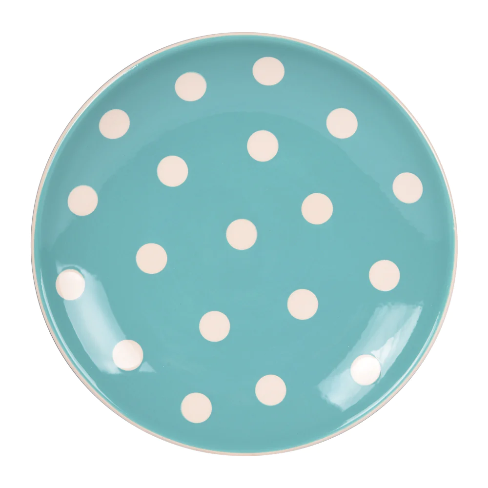Assiette à dessert pois 22 cm vert d'eau dejeuner sur l herbe