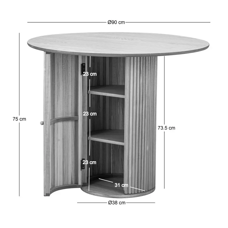 Eettafel voor 4 personen van massief grenen D90
