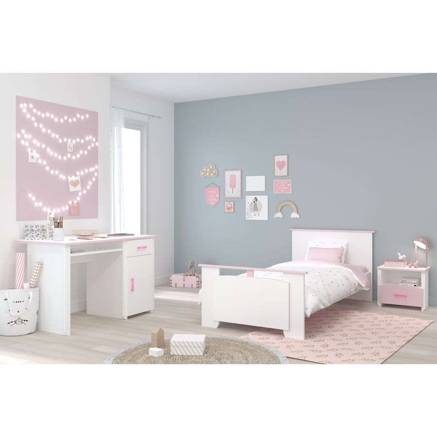 Parisot Kinderzimmer-Set Biotiful 15 3-tlg Weiß-Rosa Weiß  Rosa