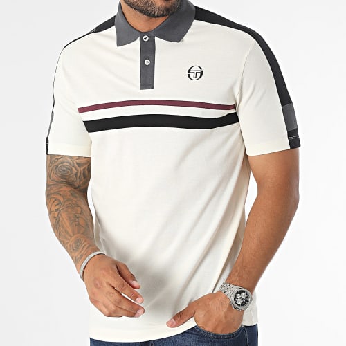 Polo Manches Courtes A Bandes Cross Beige