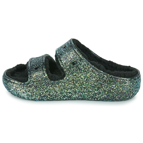Crocs - CLASSIC COZZZY GLITTER SANDAL - Noir / Glitter