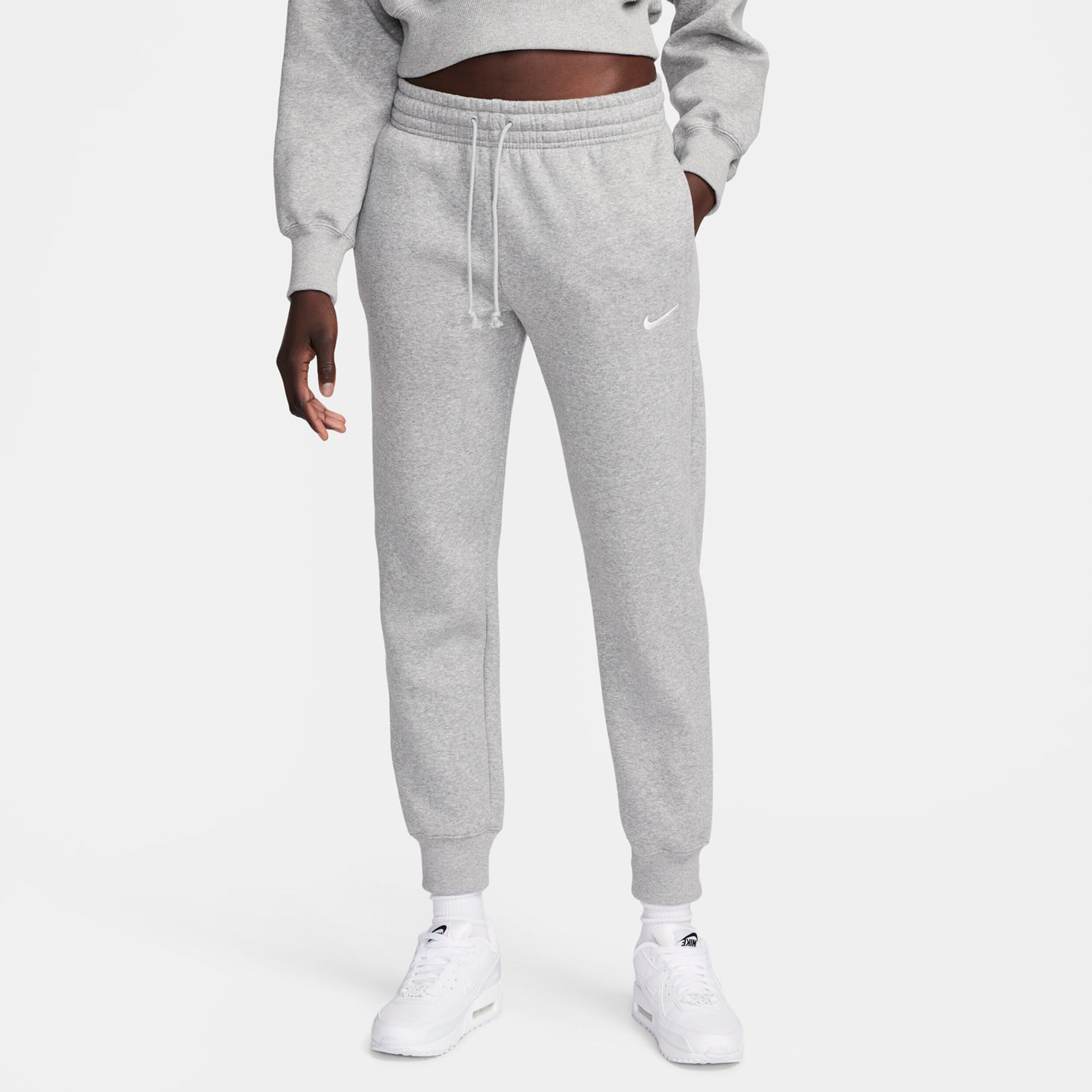 Nike PHNX Fleece Mid-Rise Standard Pantalon Survêtement Femmes - Gris Clair