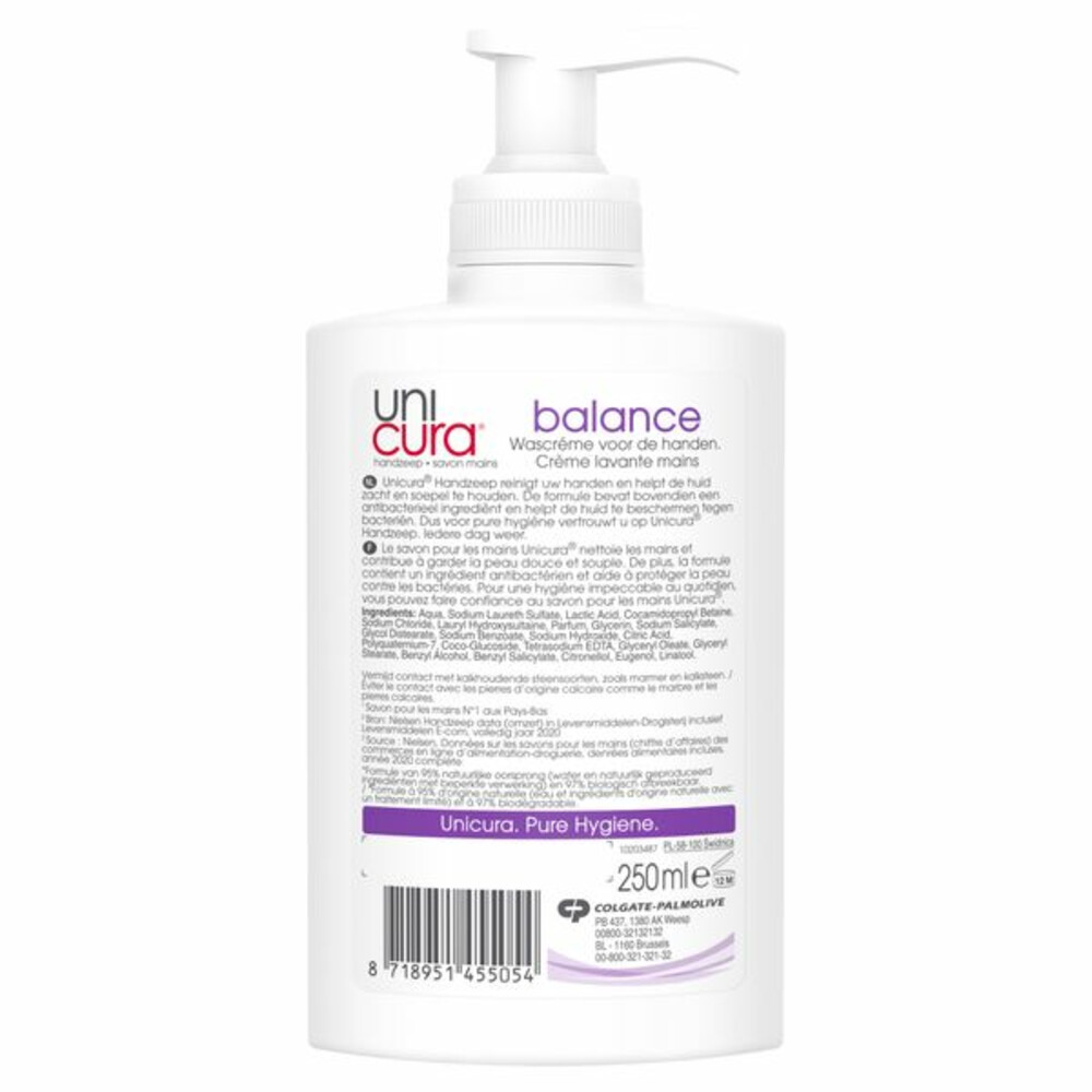 6x Unicura Vloeibare Handzeep Anti Bacterieel Balans250 ml