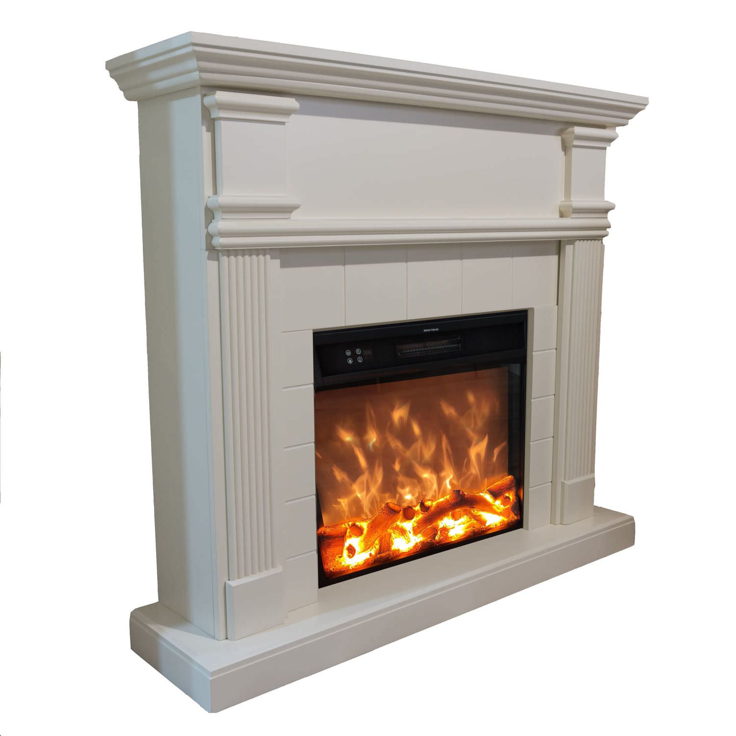 Cheminee murale 1500w caminetto fuego omar blanco