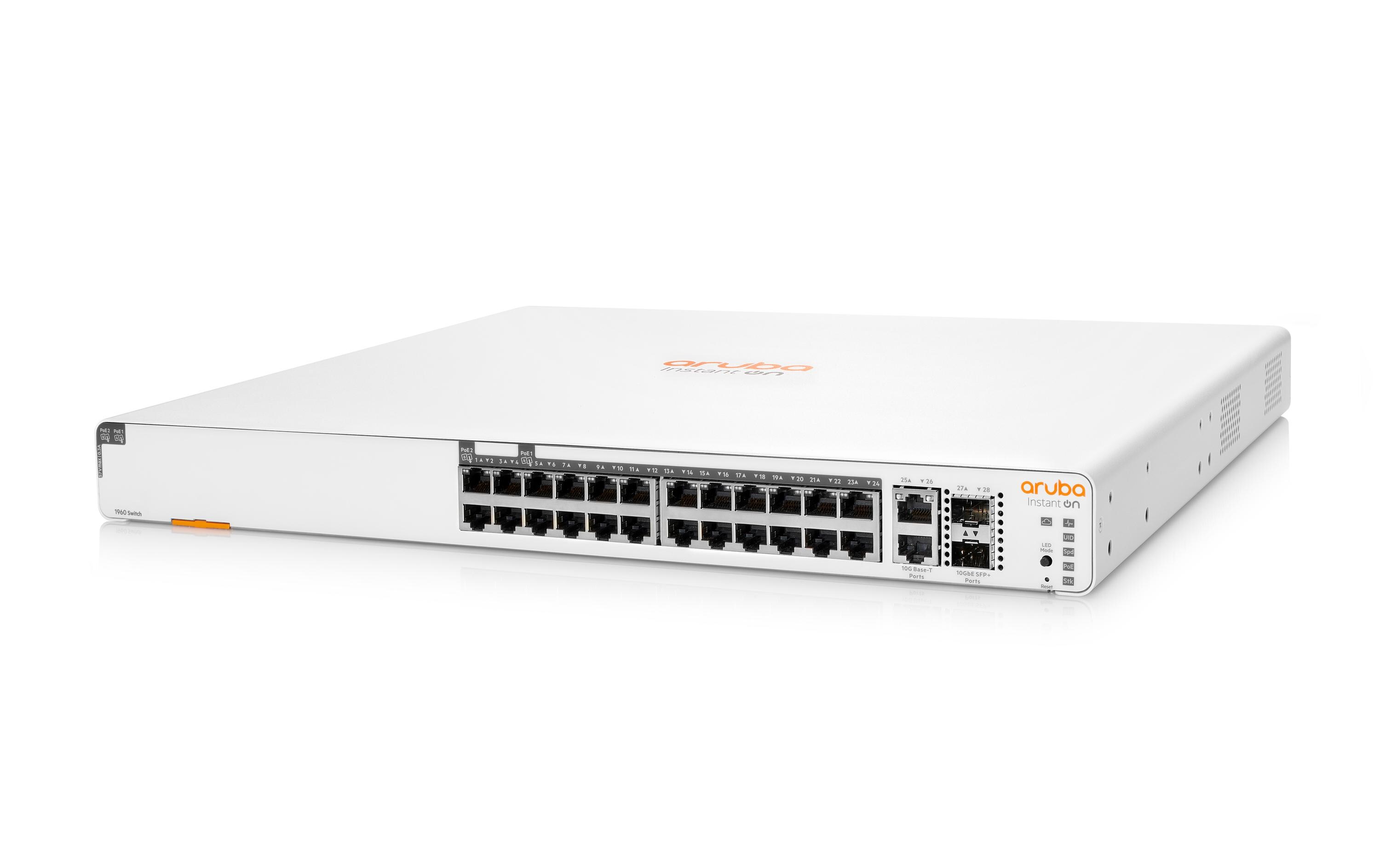 PoE+ Switch Aruba Instant On 1960 24G 2XGT 370W 28 Port<br>Aruba Instant On 1960 24G 20p Klasse 4 4p Klasse 6 PoE 2XGT 2SFP+ 370-W-Switch