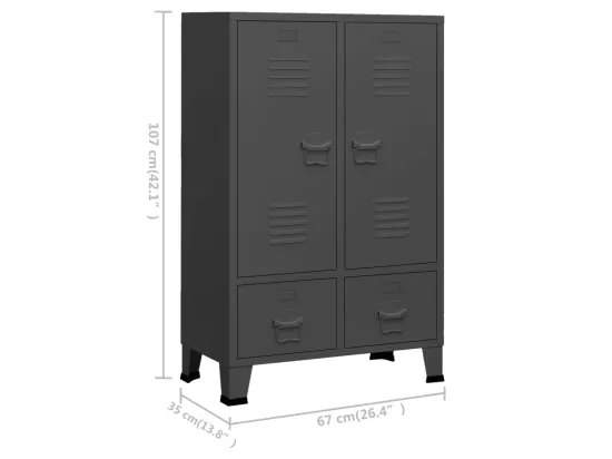 Garde-robe industrielle Anthracite 67x35x107 cm Acier