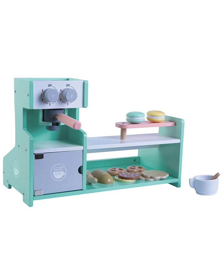 Holz-Spielzeug COFFEE SHOP 14-teilig in mint