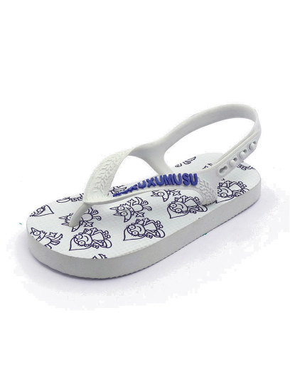 Child's Slippers White and Blue