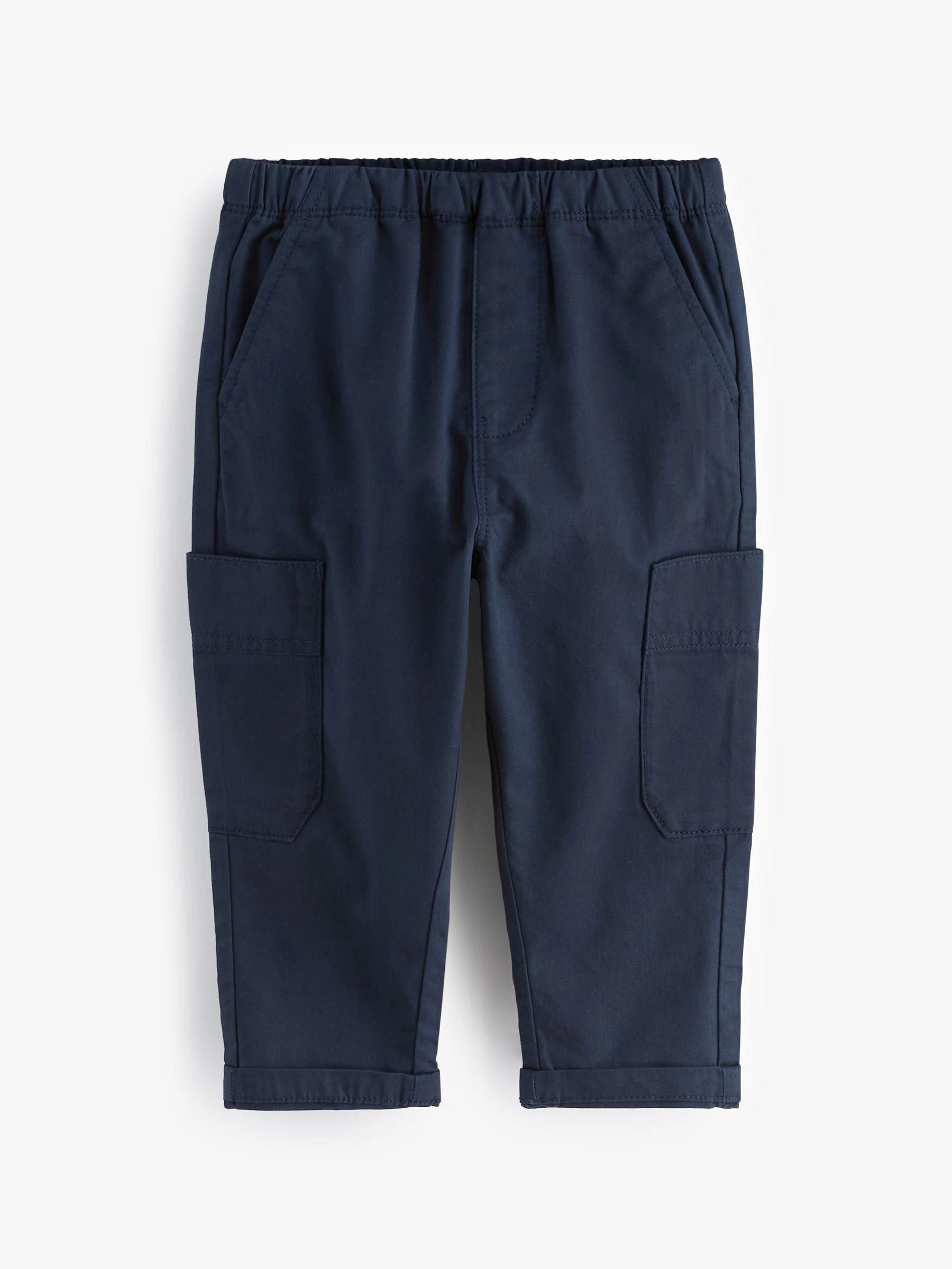 Marineblauw - Broek met elastische taille en zijzakken (3mnd -7jr)