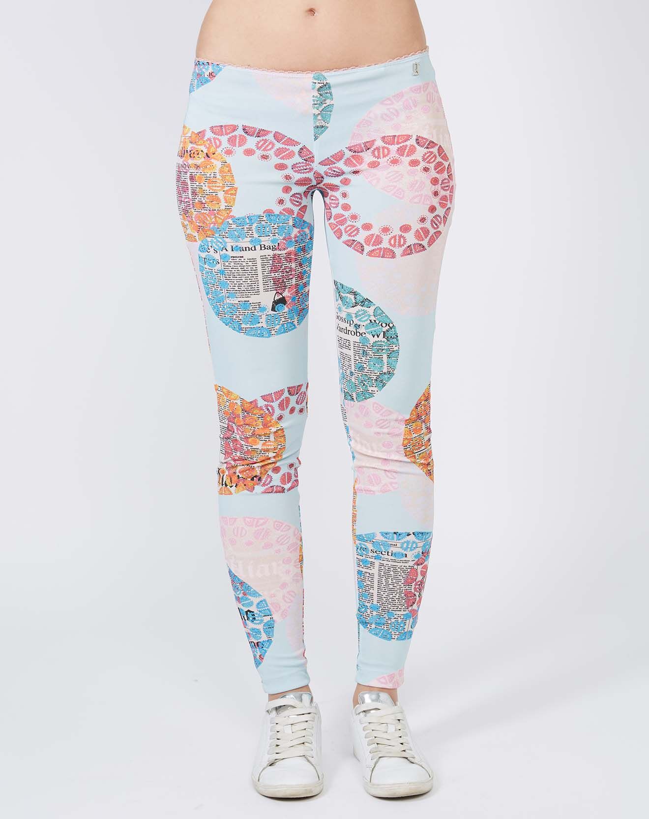 John Galliano Legging imprimé bleu/rose/orange