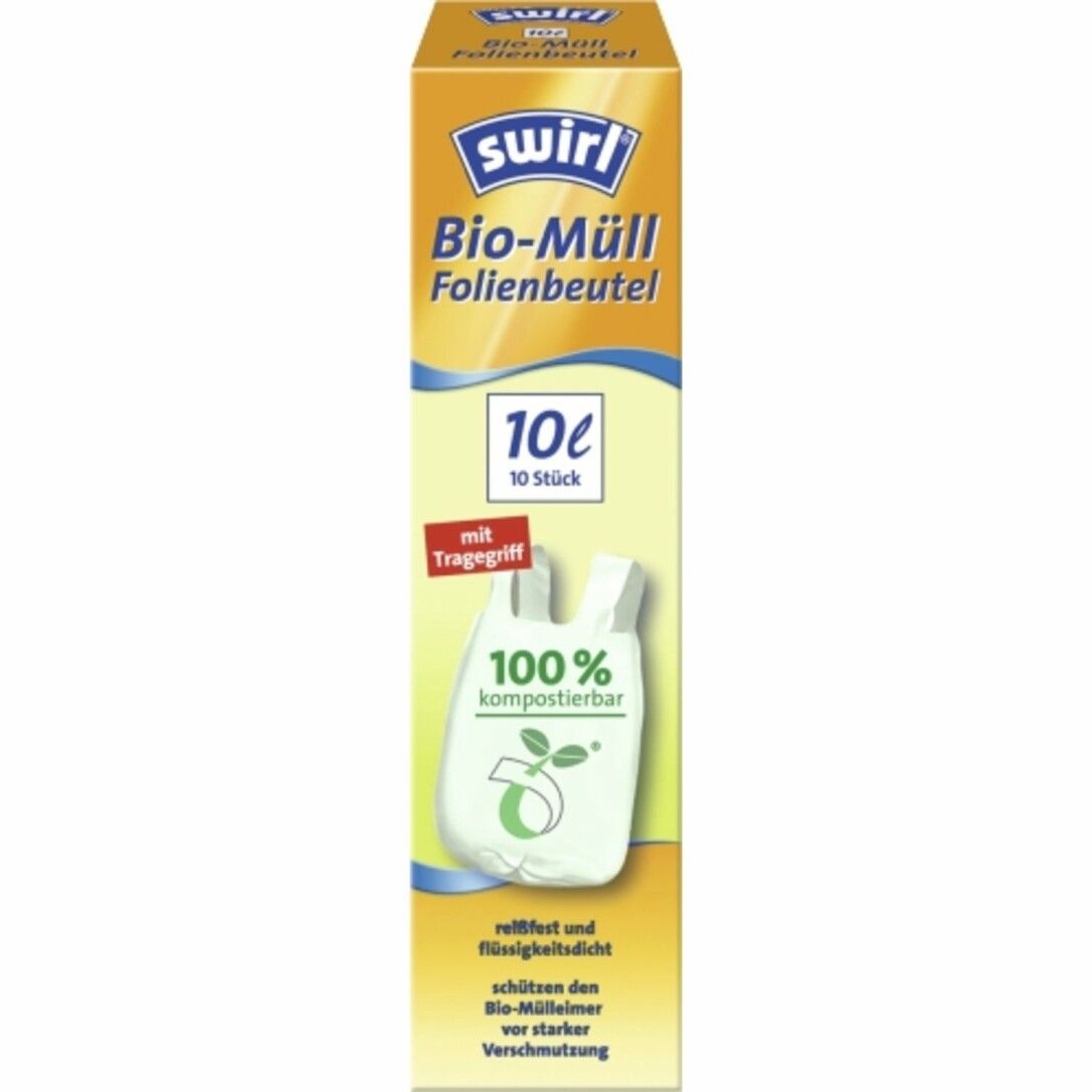 SWIRL Abfallbeutel Biofolie mit Griff 10l Pack Rolle