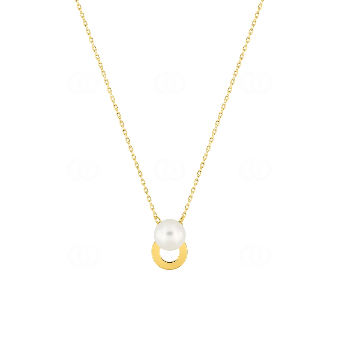 Collier 375/9 K Gelbgold mit Süsswasserzuchtperle 6.0mm