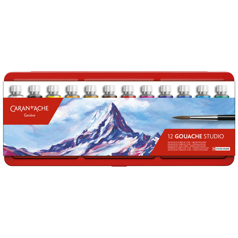 Caran d'Ache Gouache Studio, 10 ml, assortiert, 12 Stück