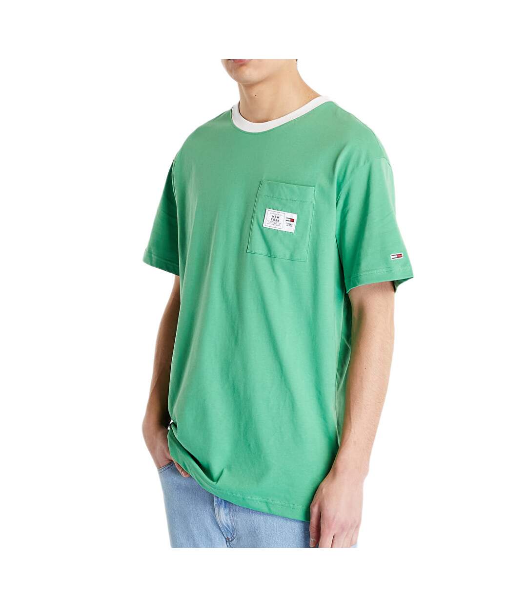 T-shirt Vert Homme Tommy Hilfiger Label Ringe