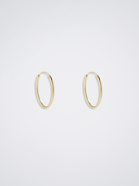 Brincos de argola curtos em prata de lei 925 - Dourado