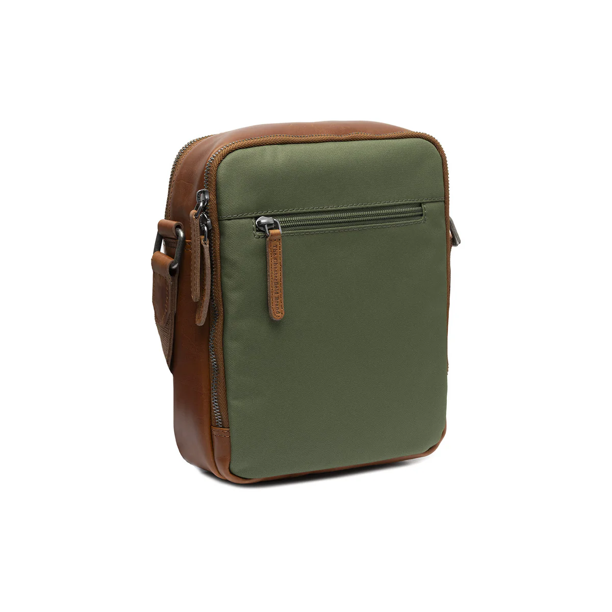 The Chesterfield Brand Nylon Wax Pull Up Arendal Schoudertas Steel Green