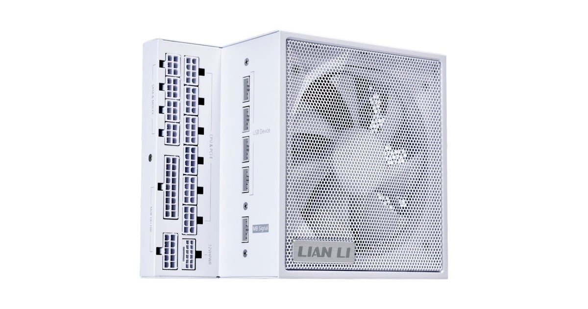 Lian LiEDGE1000 modulaire 1000 watt voeding   (Wit, 1x 12V-2x6, 3x PCIe, 4x USB-header)