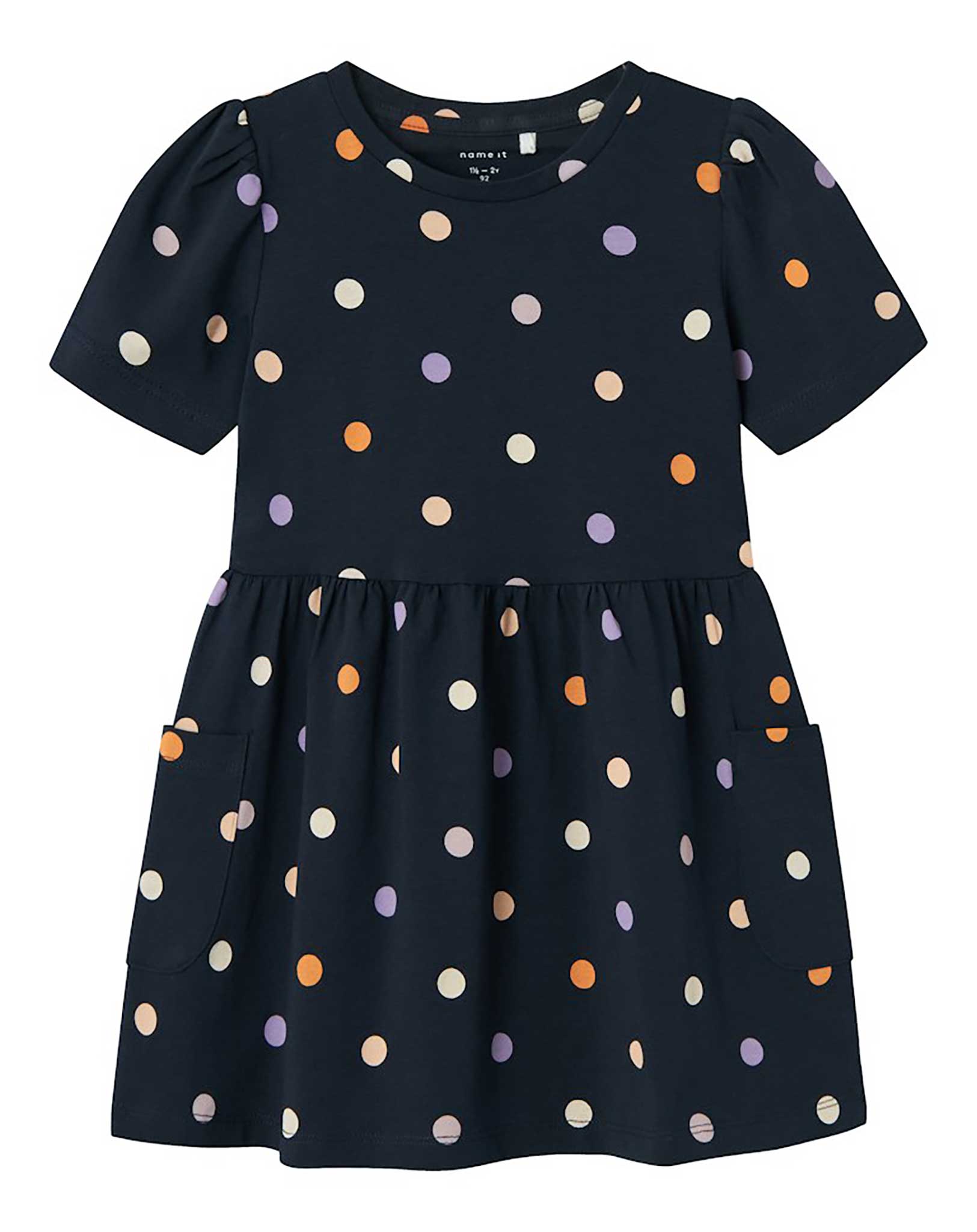 Kurzarmkleid NMFFIDA DOTS in dark sapphire