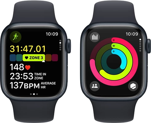Apple Watch Series 9 GPS   Cellular 45mm Midnight Aluminium Case with Midnight Sport Band - S/M