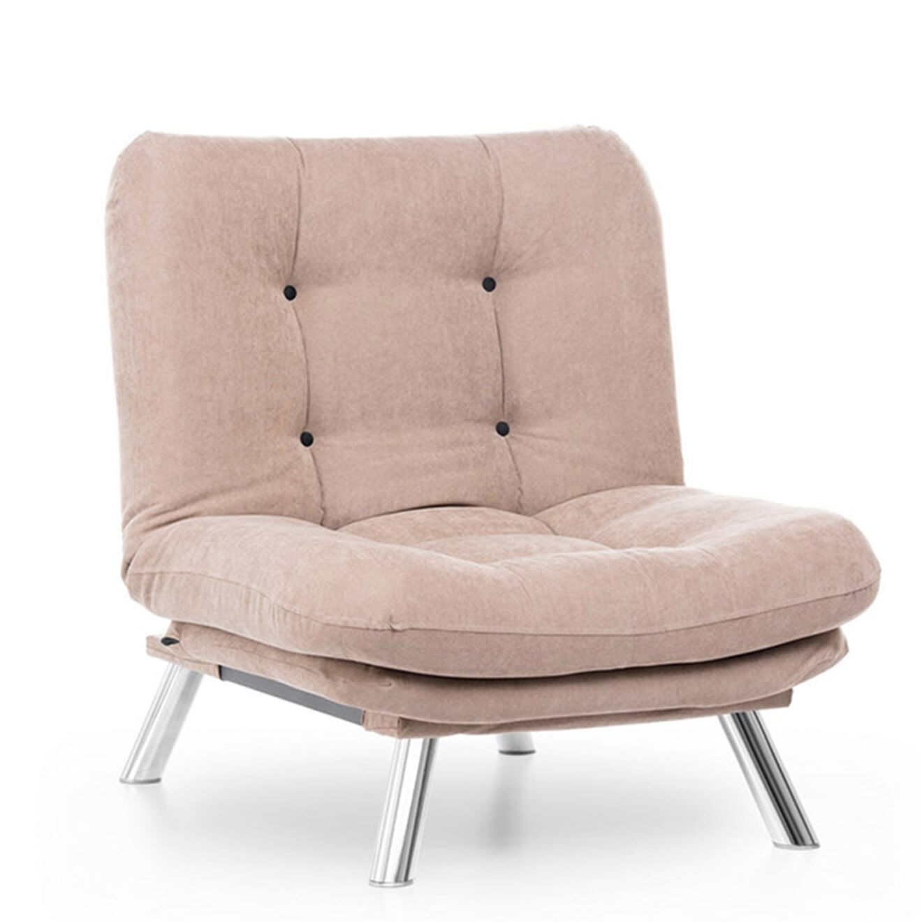 Homitis Fauteuil convertible pouf Misa beige - 70x52x40 cm