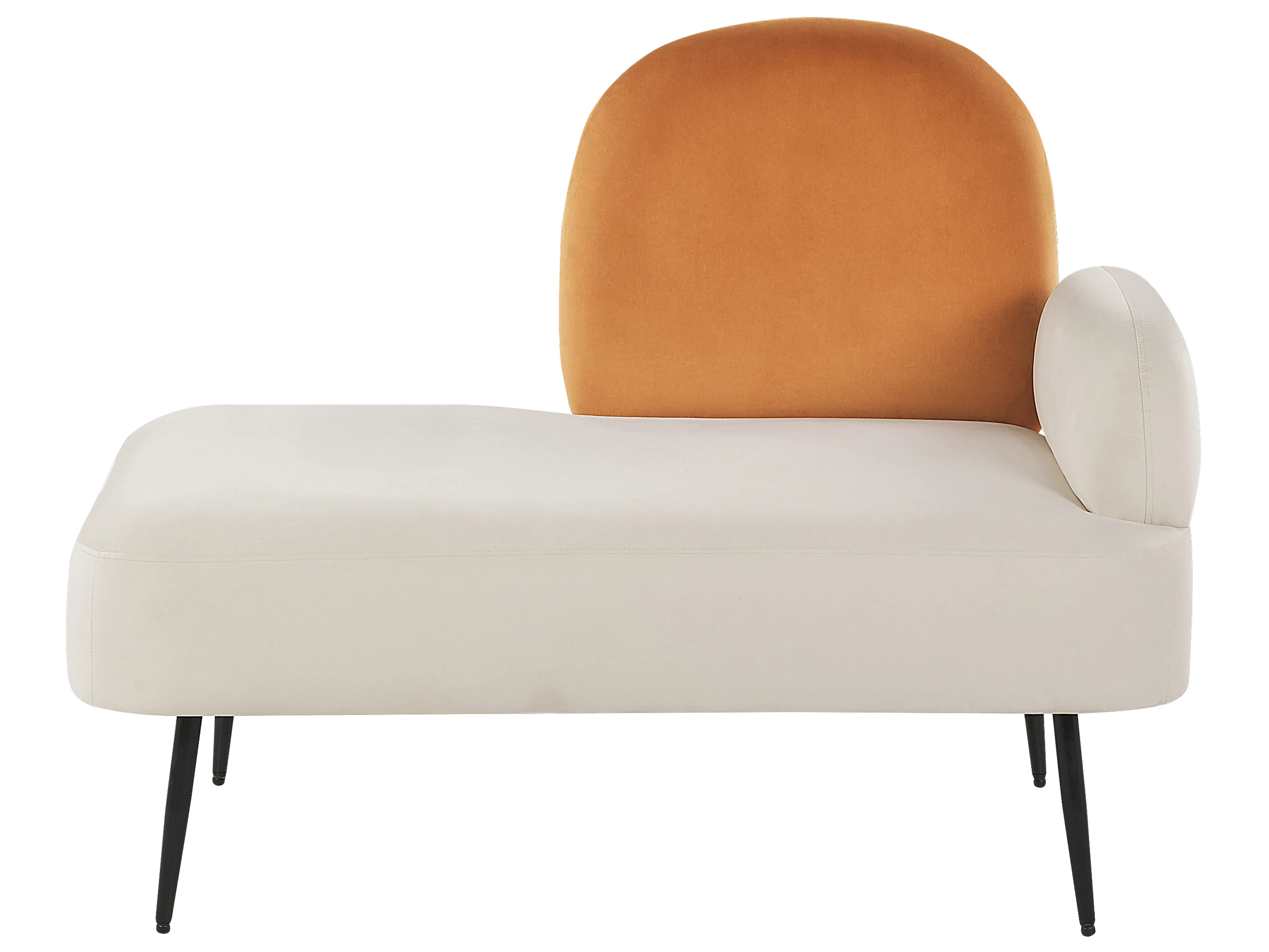 Rechtszijdige chaise longue ARCEY Fluweel Oranje