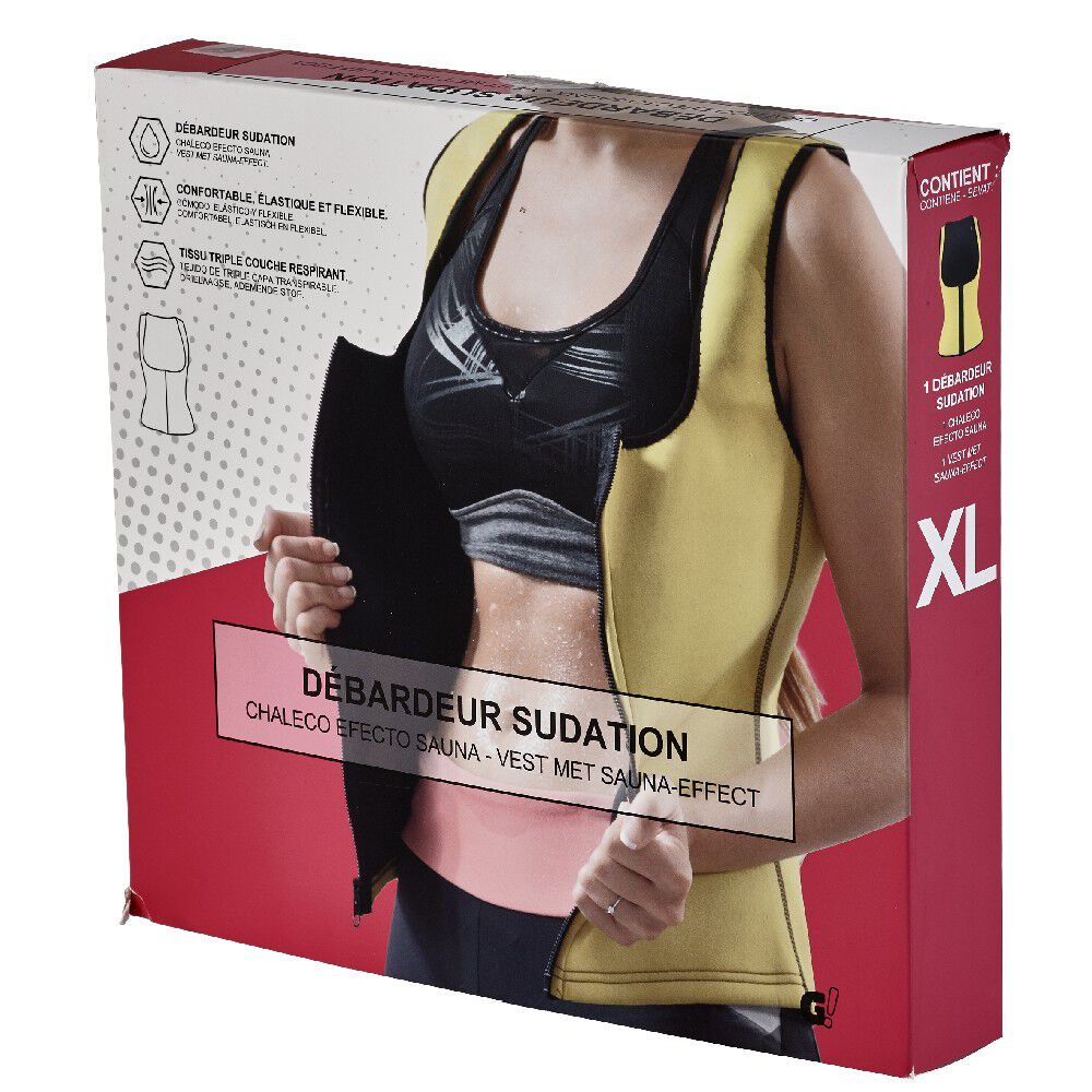 Débardeur de sudation fitness jaune et noir