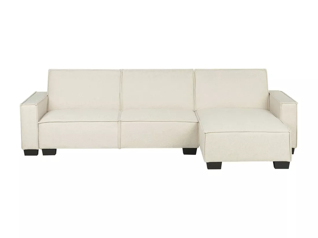 - Canapé Angle à droite - Romedal - Tissu, Beige
