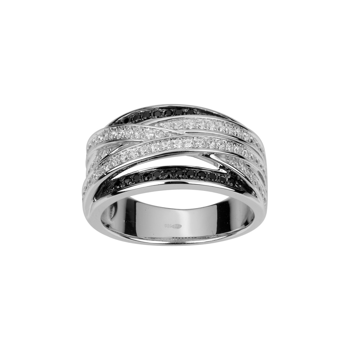 Bague en Argent avec oxyde de zirconium noir