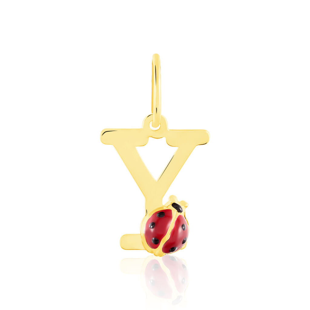Pendentif Helidie Coccinelle Lettre Or Jaune