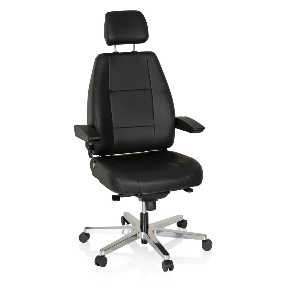 XXL Drehstuhl 24 HOURS Leder mit abklappbaren Armlehnen hjh OFFICE