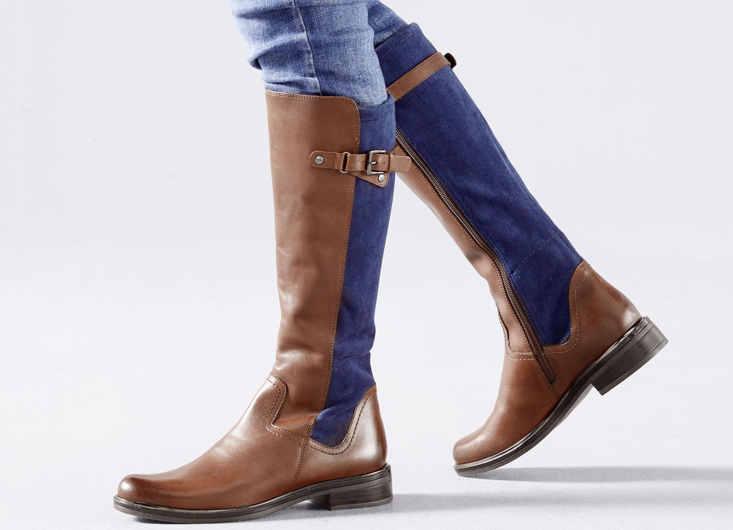 Caprice Stiefel aus edlem Nappaleder und elastischem Textilmaterial