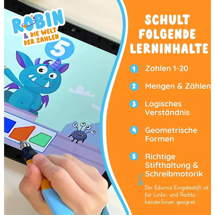 Edurino Lernspielzeug Lernfigur Edurino Starterset Robin - Zahlen & Mengen Mehrfarbig