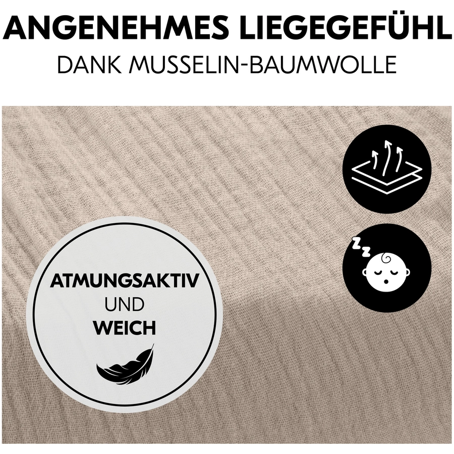 hauck Spannbettlaken für Reisebettmatratzen Beige