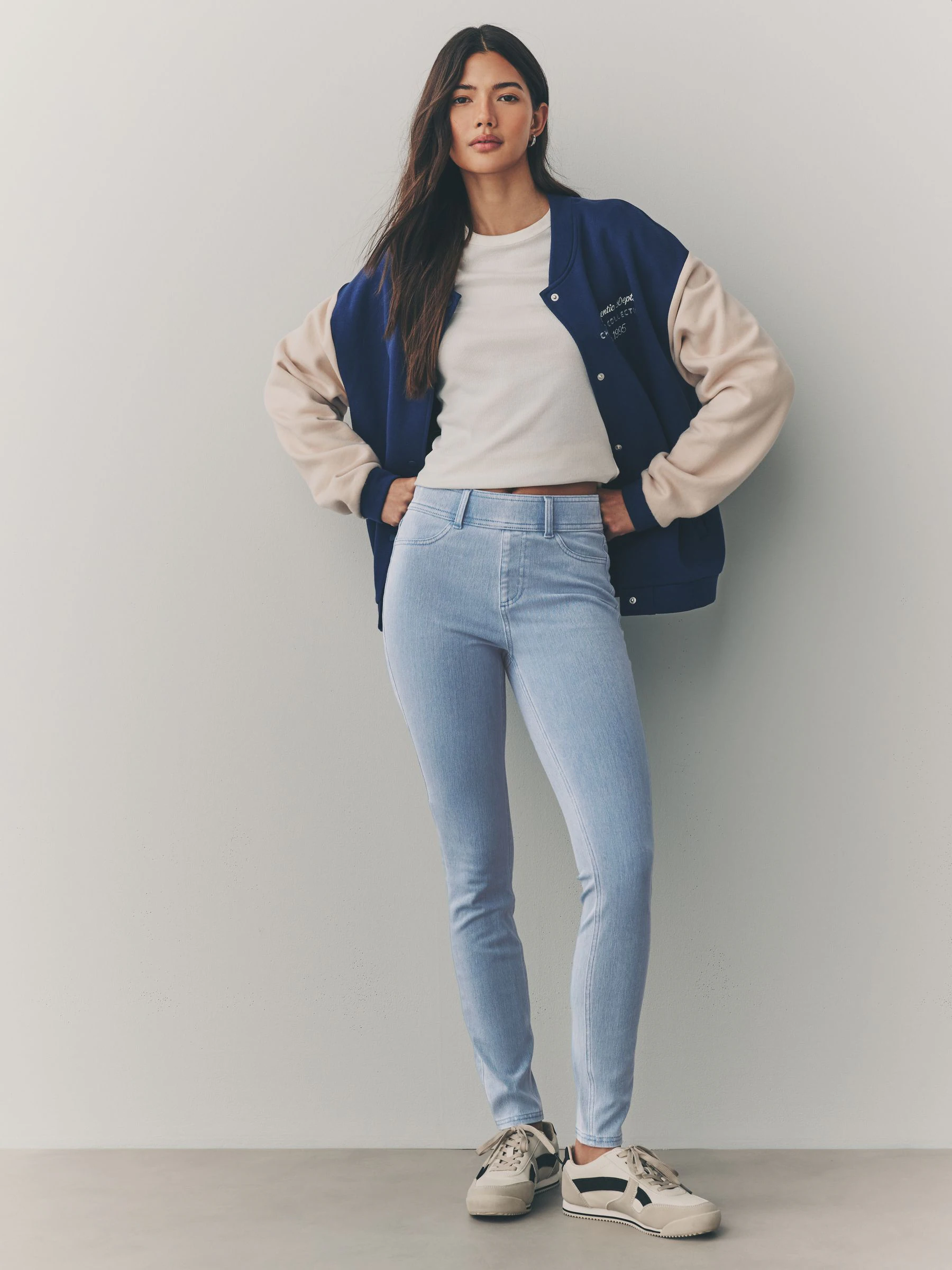 Vaalblauw - Legging van jersey-denim
