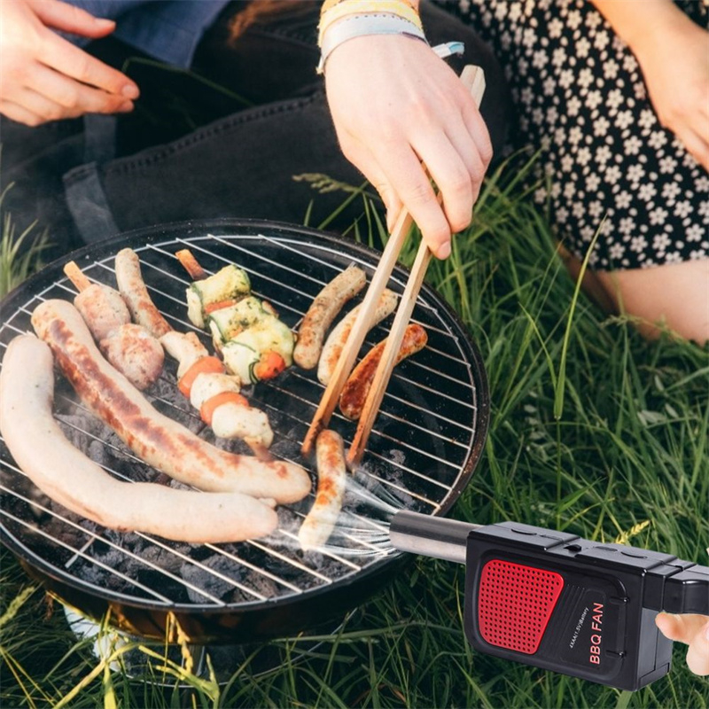 Outdoor Grillanzünder BBQ Luftgebläse Camping Grillventilator (Batteriebetrieben) - Schwarz