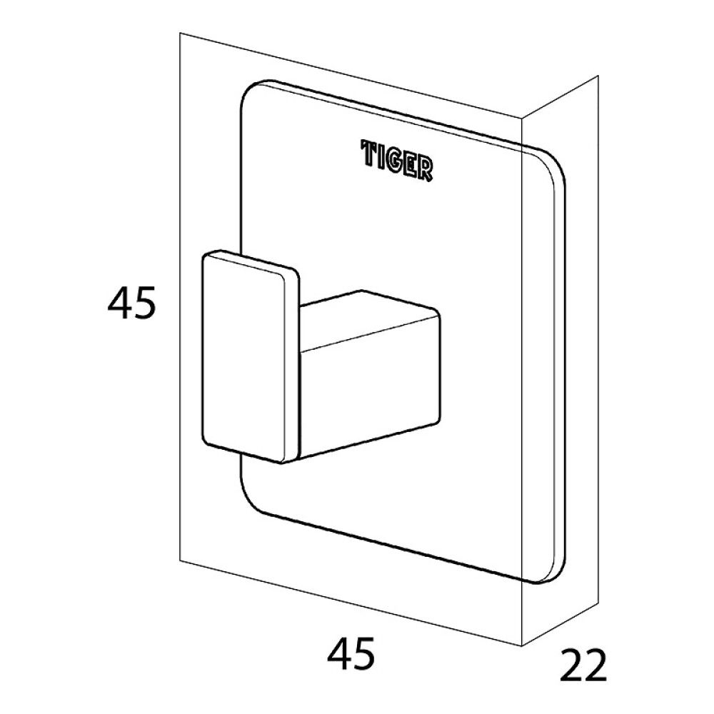KROK TIGER PULL SQUARE 4,5CM BØRSTET STÅL