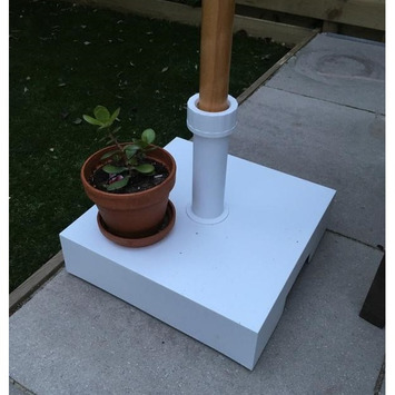 Parasolvoet beton vierkant wit 35 kg