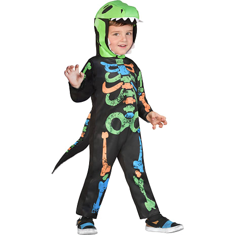 Halloween dinosaur skelet kostume str. 116