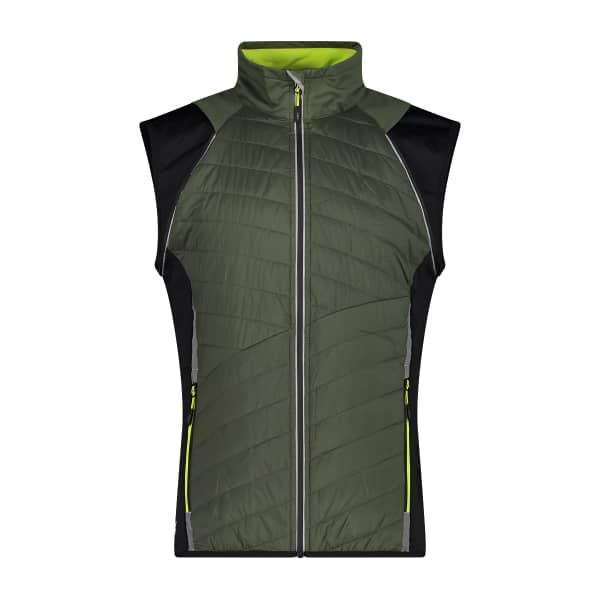 Veste softshell CMP MAN JACKET WITH DETACHABLE SLEEVES OIL GREEN NERO