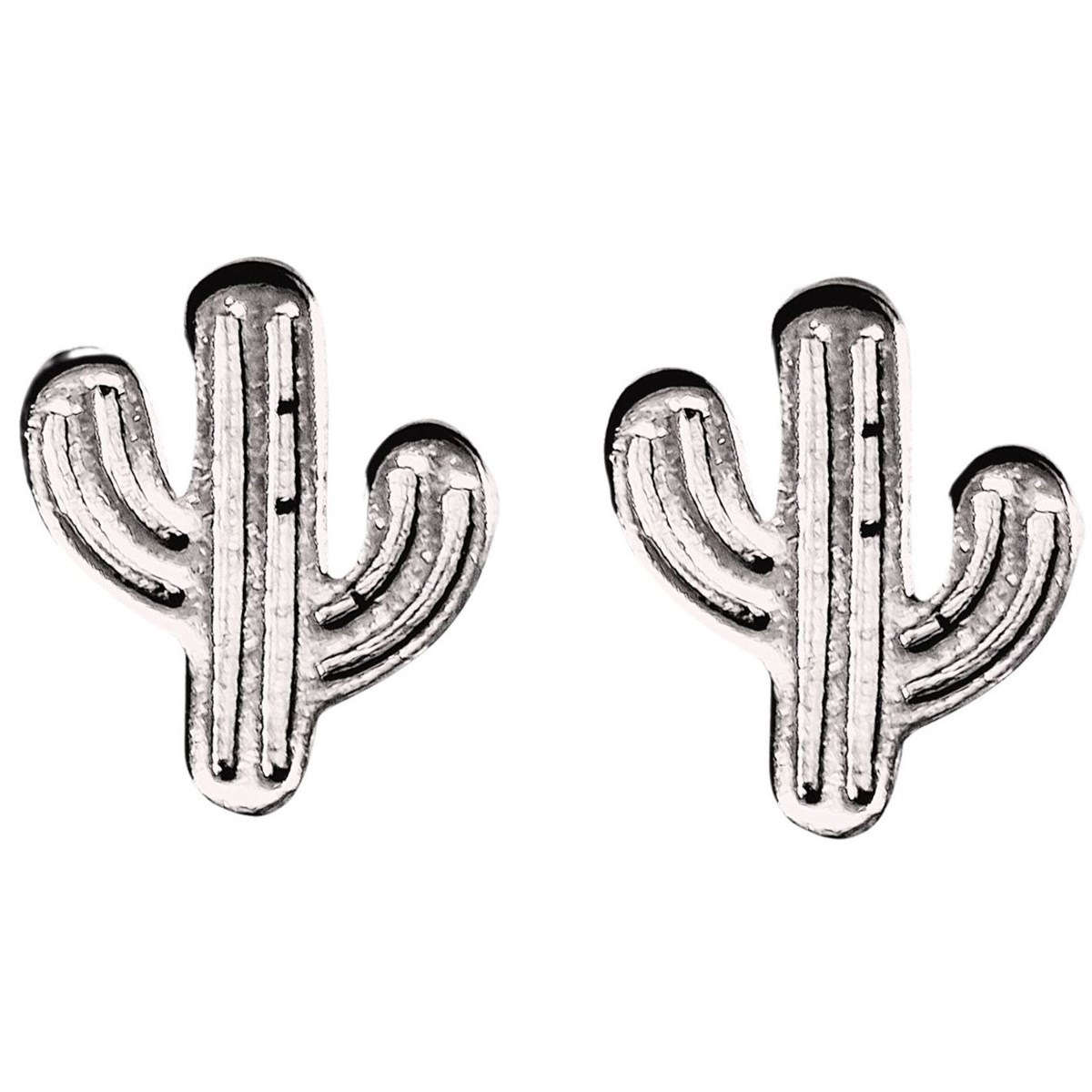 Boucles d'oreilles cactus du désert saguaro en argent rhodié 925°/00