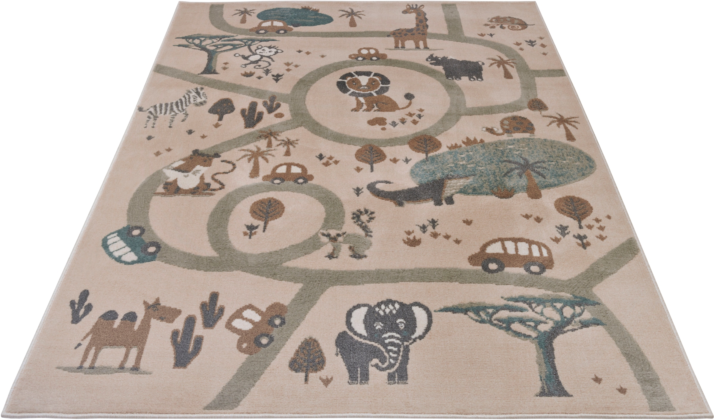 HANSE Home Kinderteppich »Adventures  Animal Park« rechteckig 8 mm Höhe Spielteppich, fest, Kinderzimmer, Kurzflor, Spielunterlage
