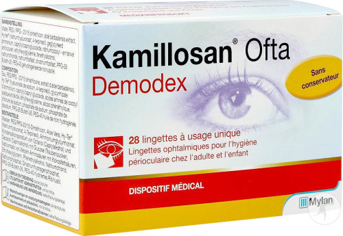 Kamillosan Ofta Demodex Lingettes Ophtalmiques Hygiène Périoculaire Adulte Et Enfant 28 Pièces