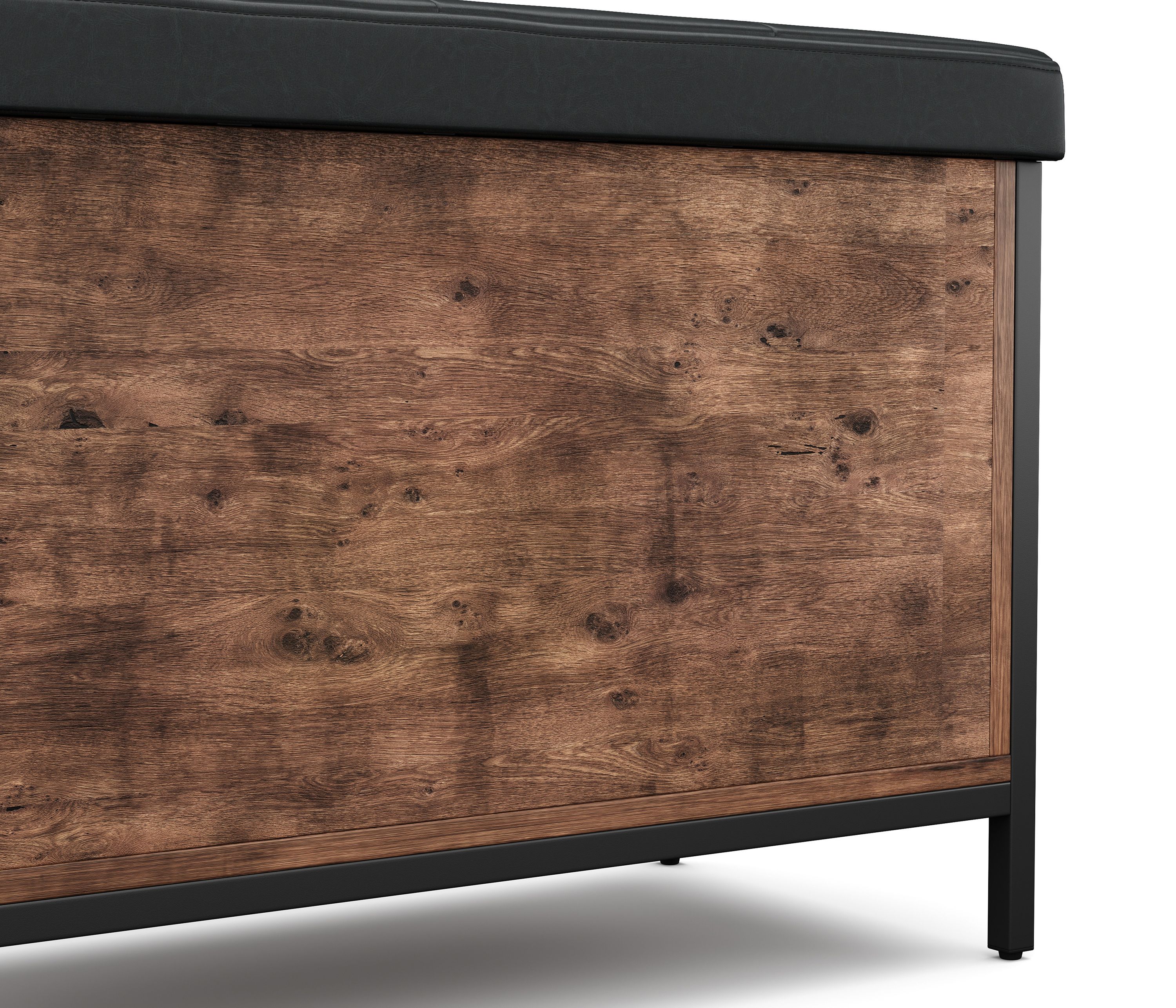 Truhe Leder Vintage BONITA 80 x 50 x 40 cm
