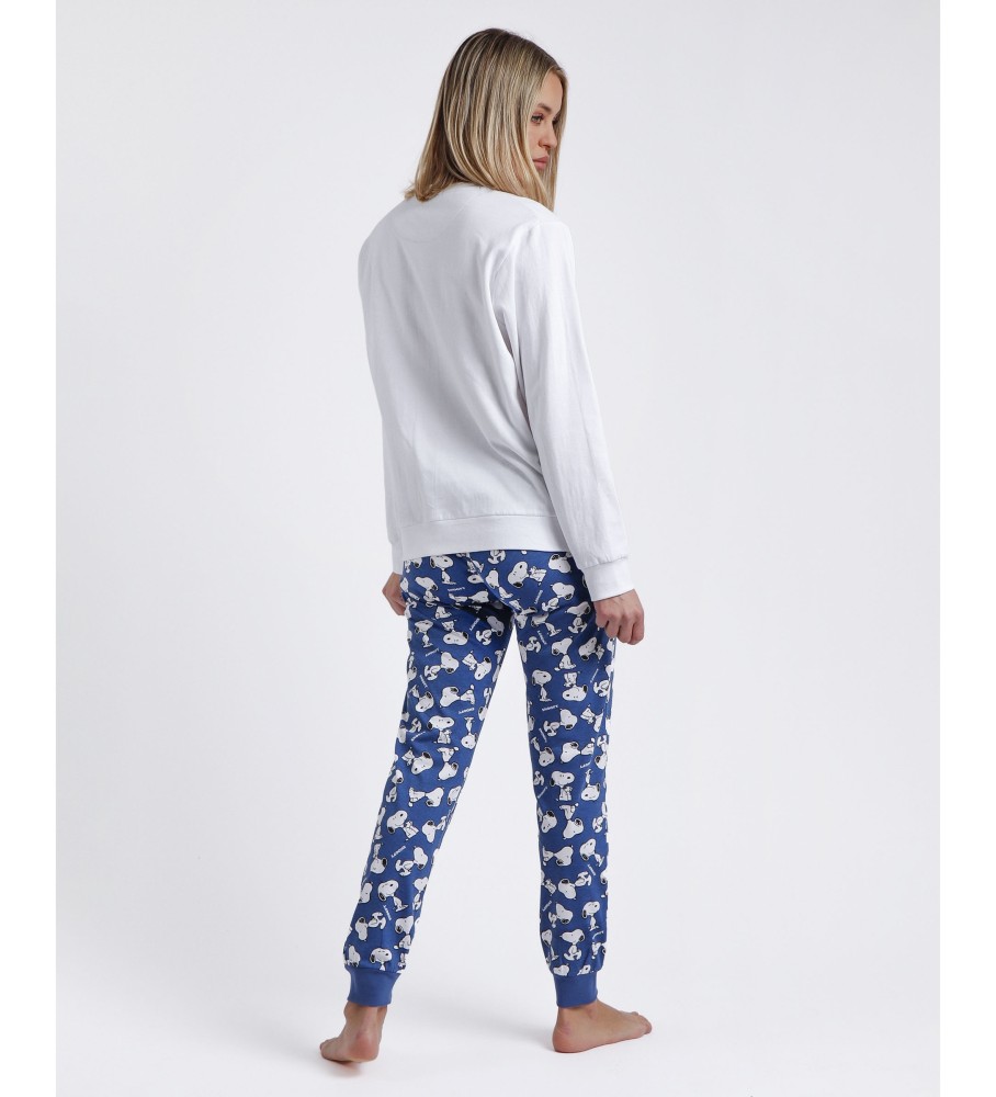 Pijama de manga comprida Aznar Innova Snoopy Home branco