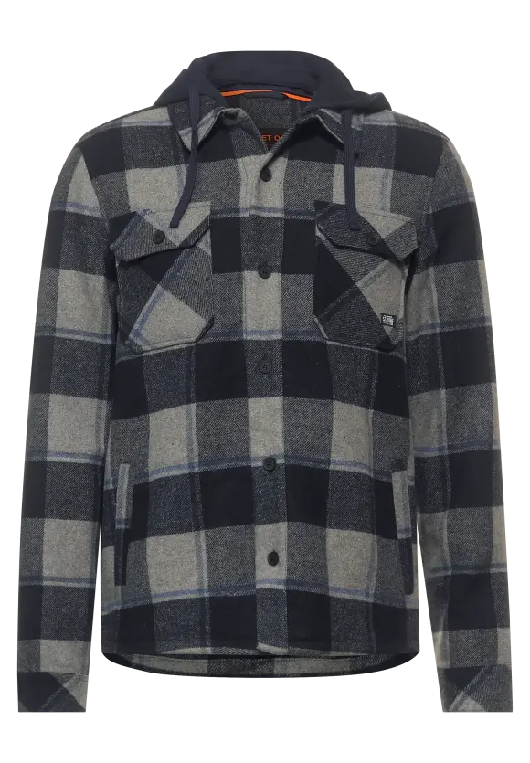 Overshirt mit Sweatkapuze - deep navy blue
