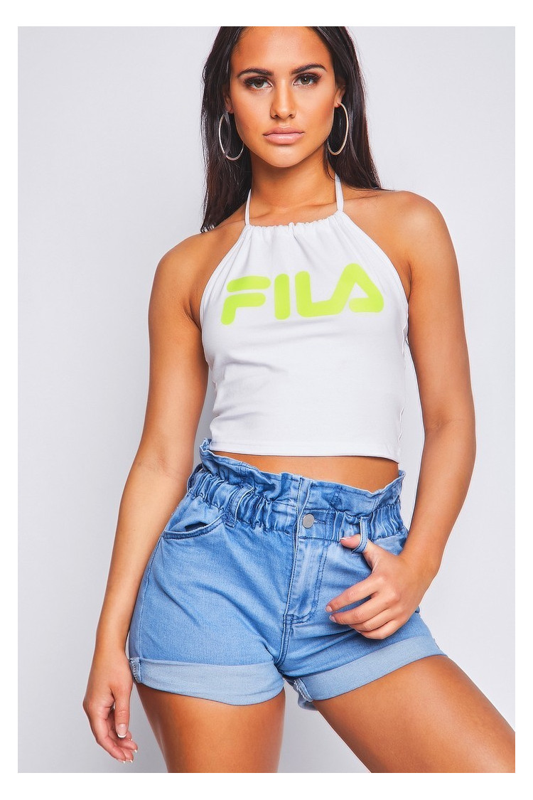 Crop top dos nu blanc Chiara Fila fluo / 687080