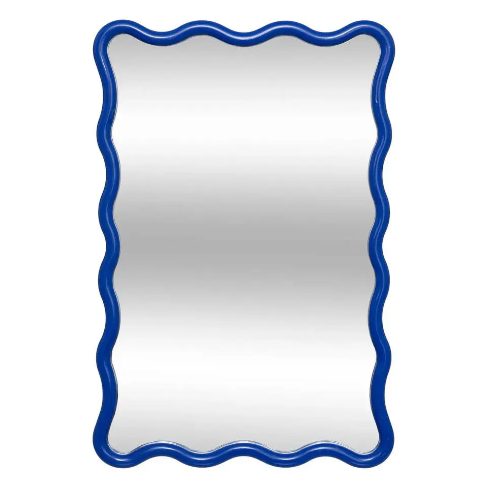 Atmosphera Wandspiegel Waves - blauw - 60 x 38 cm - kunststof