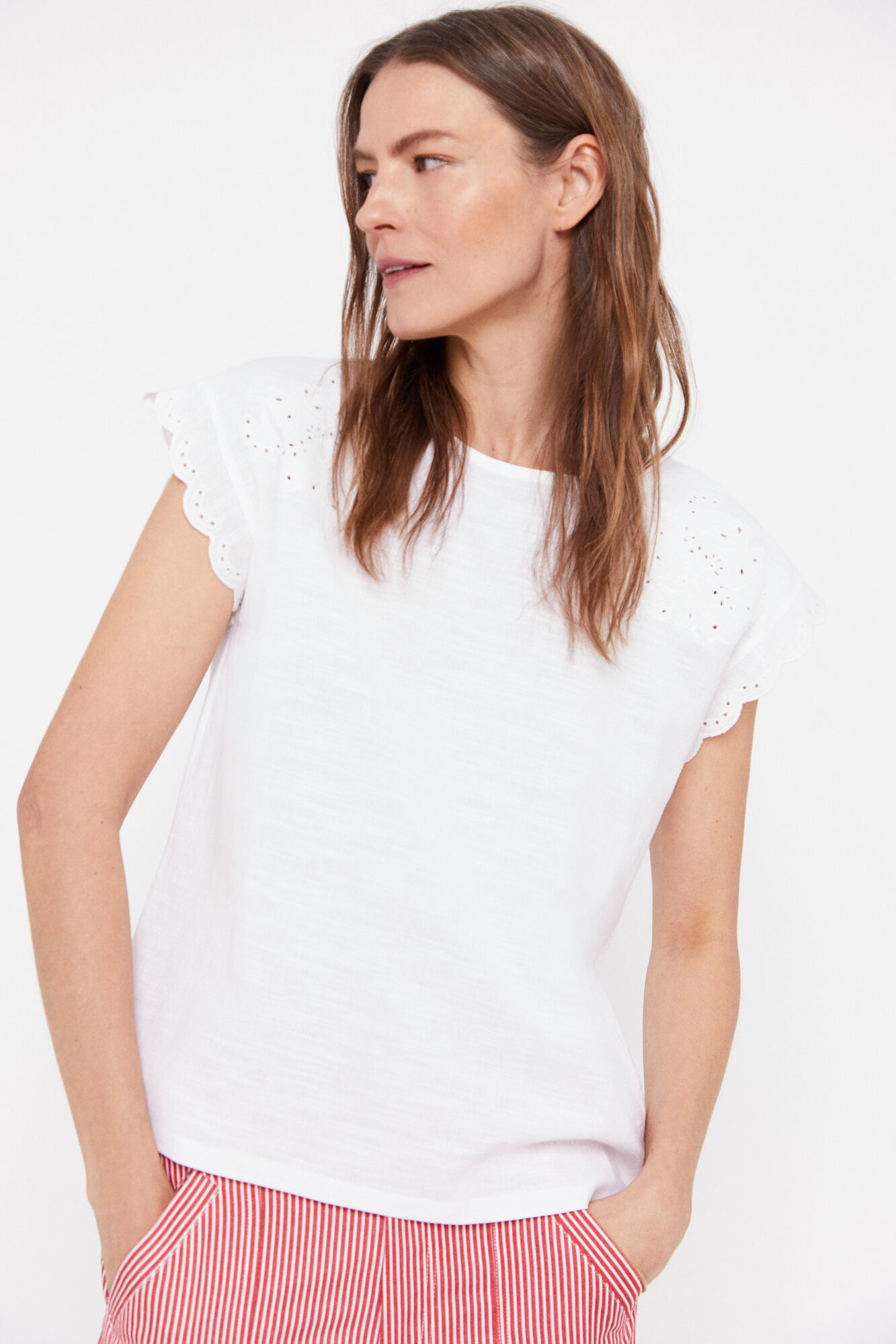 Blusa bordada com borboletas - Branca