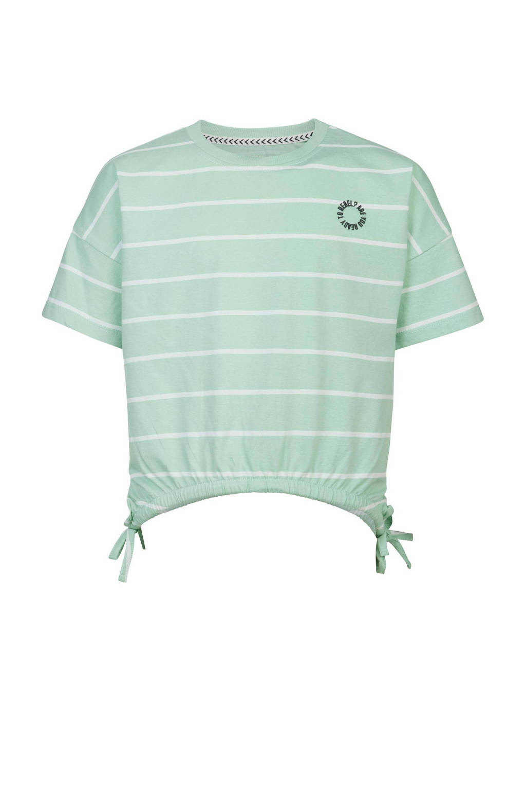 Blue Rebel gestreept T-shirt mintgroen/wit