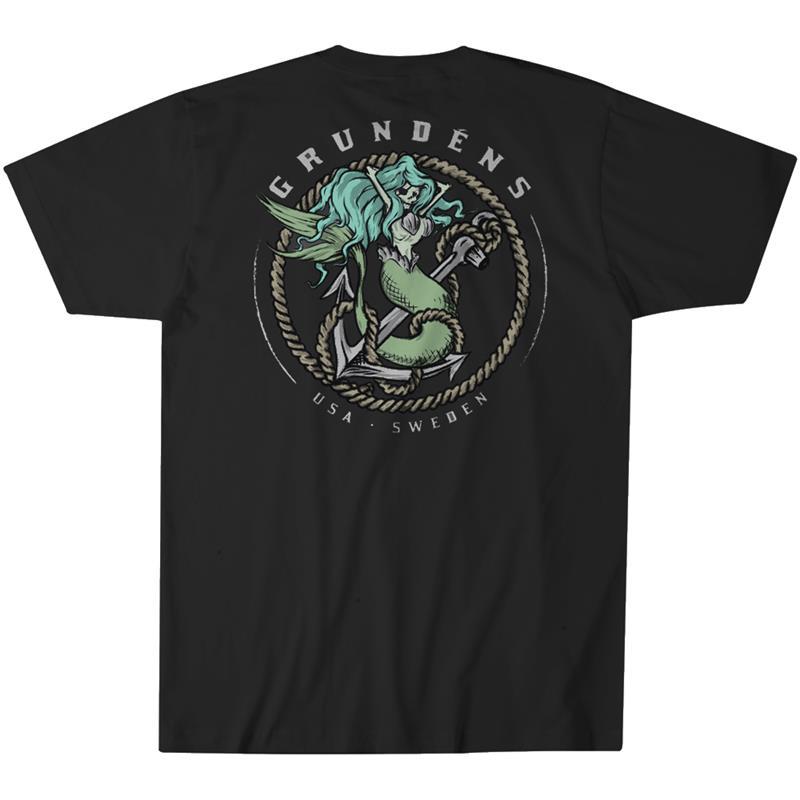 Tee Shirt Manches Courtes Homme Grundéns Socket Heather Charcoal - Noir